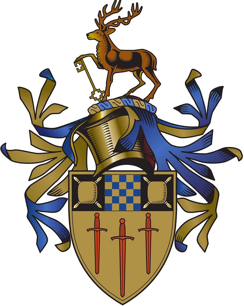 Coat of arms of the University of Surrey.