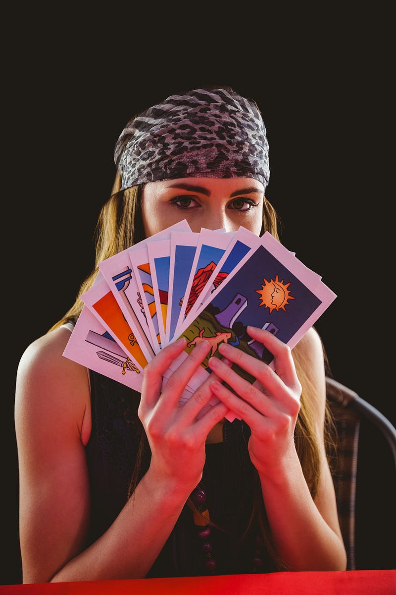 Exemplary image of a Tarologist, as a collective archetype—a woman preparing to work with Tarot.