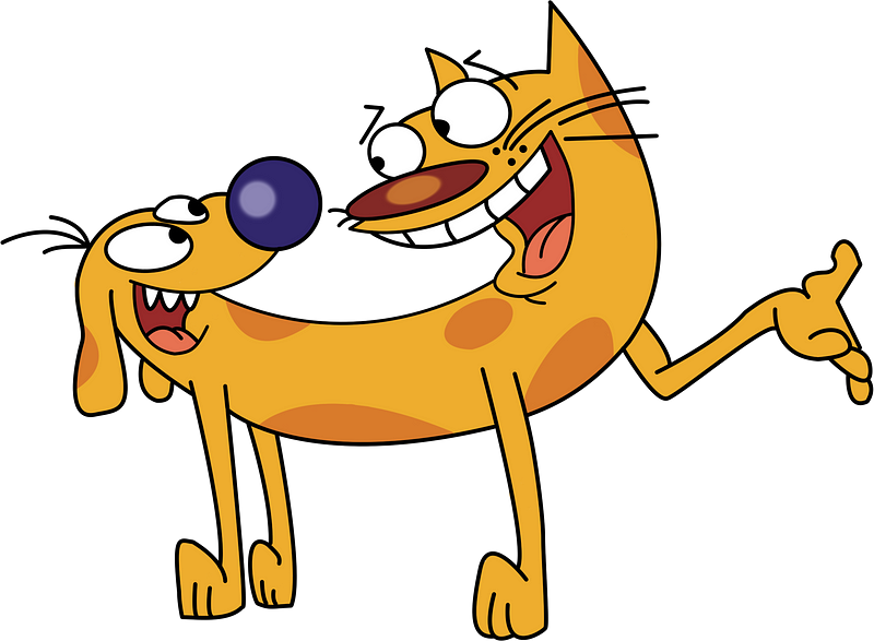 Famous animated character from a series of children's cartoons, known as 'Catdog', vividly demonstrating in a humorous way the incompatibility of 'Totems'.