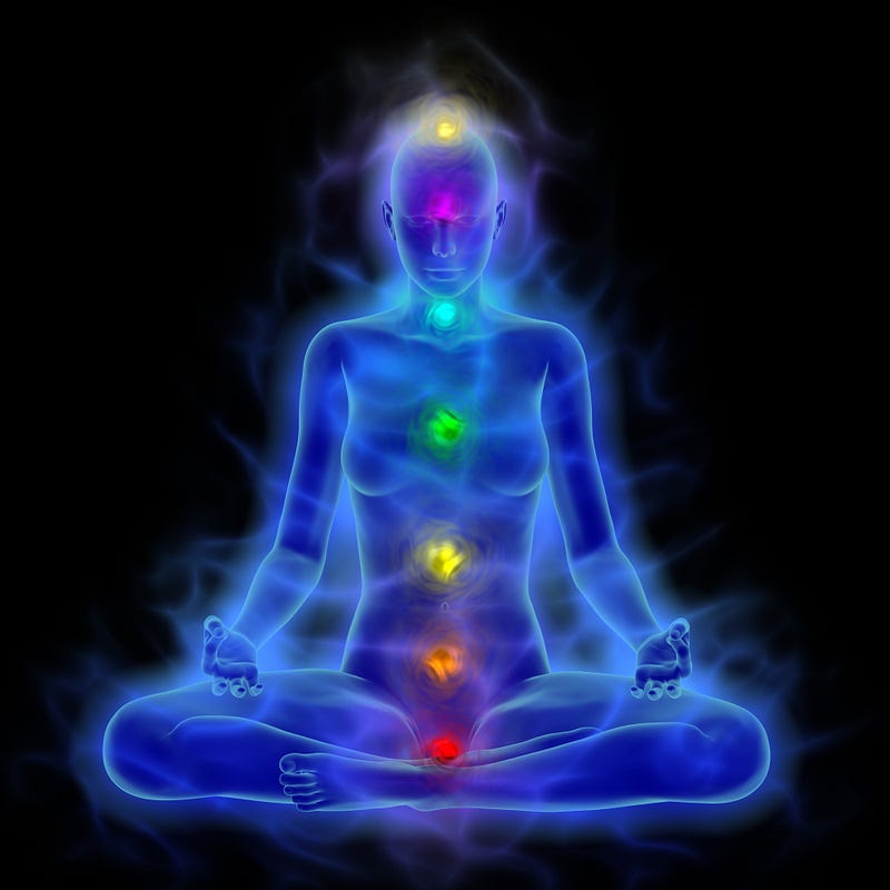 Visual image of the projection 'Chakras' in the area of the 'Human Astral Body'.