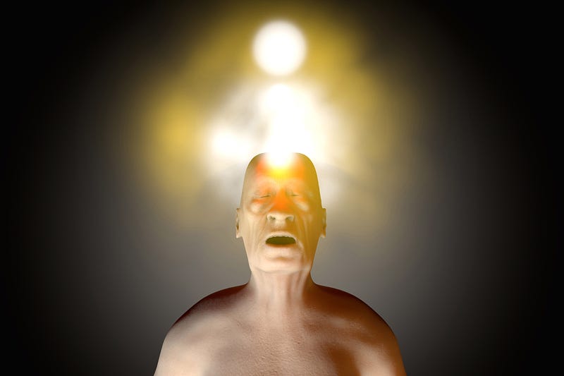 Stylized image reflecting the separation of 'Consciousness' or 'Mental' from the 'Physical body of the Mage'.